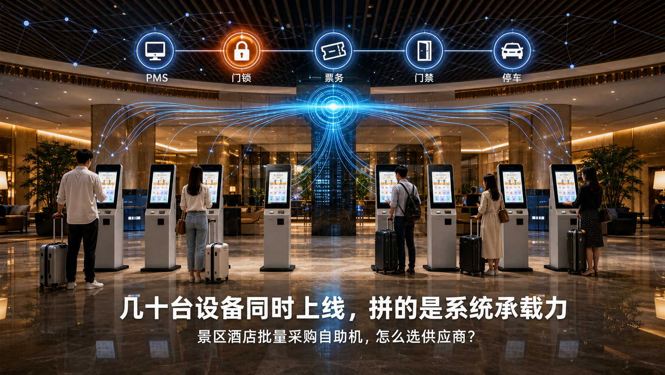 景区酒店批量采购酒店自助机（酒店自助入住机），怎么选供应商？｜睿沃科技