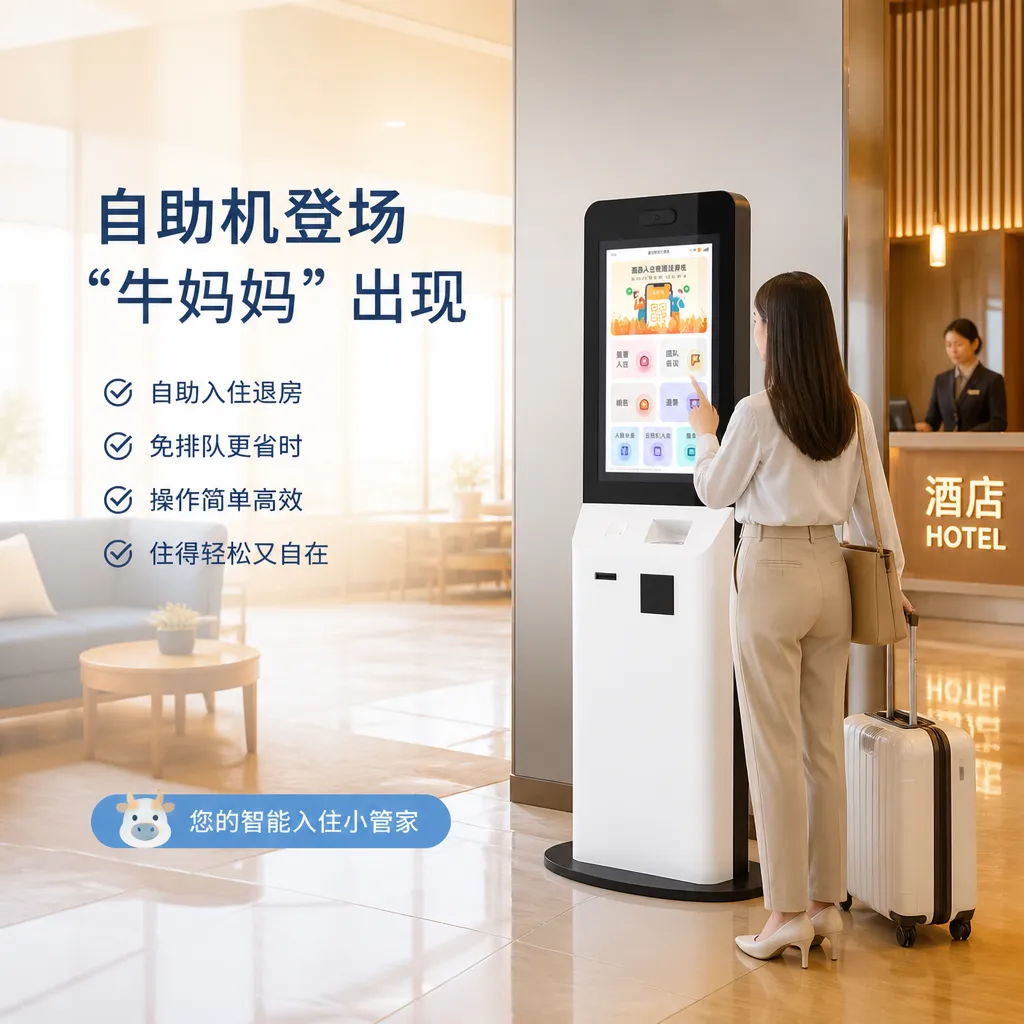 酒店自助入住机如何解决前台高峰期排队难题？3分钟变30秒的效率革命